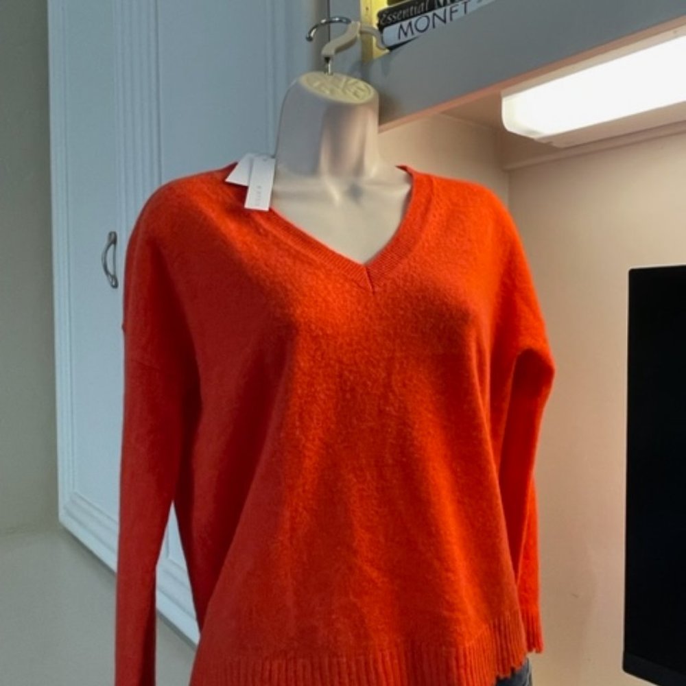 Lila P Orange Cashmere Sweater New w Tags size small